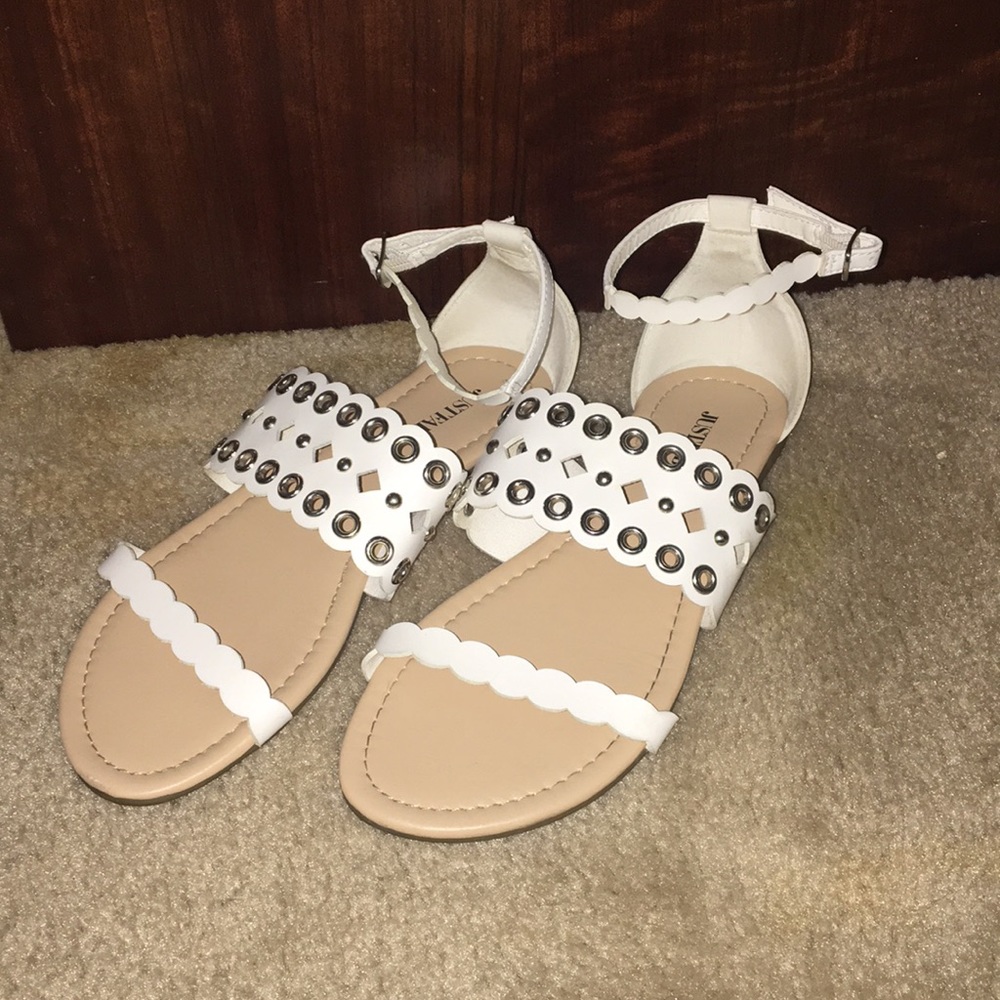 White and silver sandals
